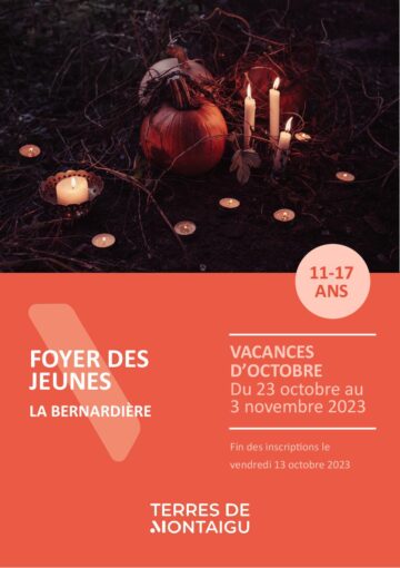 Couverture du programme des vacances d'octobre 2023 Foyer des Jeunes La Bernardière